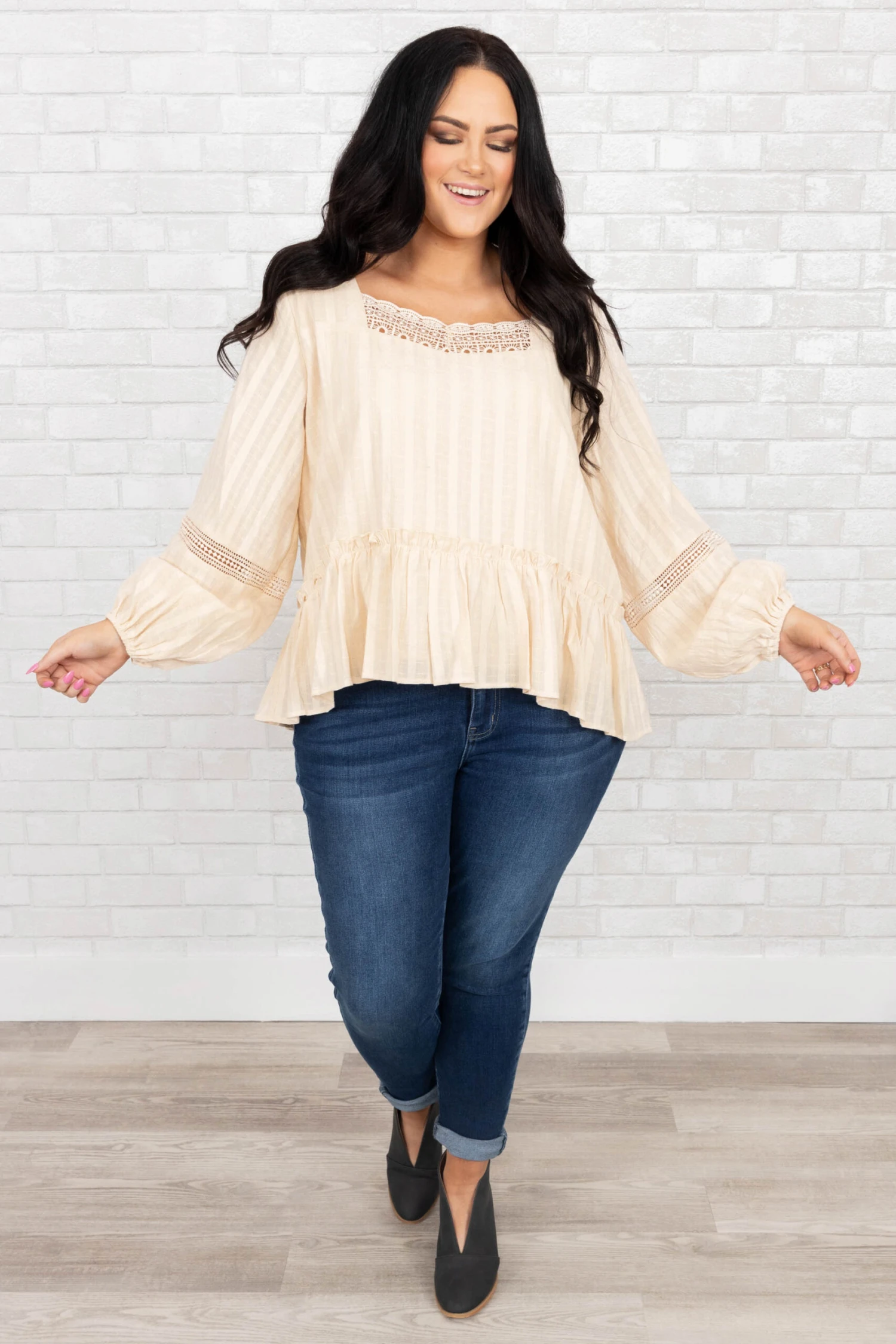 Enchanting Tales Top, Taupe 5 Enchanting Tales Top, Taupe - Image 3