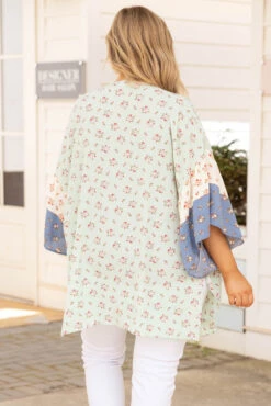 Escape With Me Kimono, Mint Multi 12 Escape With Me Kimono, Mint Multi -Chic Soul Store EscapeWithMeKimono MintMulti 1246