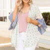 Escape With Me Kimono, Mint Multi -Chic Soul Store EscapeWithMeKimono MintMulti 1253