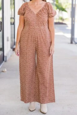 Eternal Sunshine Jumpsuit, Brick Mix -Chic Soul Store EternalSunshineJumpsuit BrickMix 2