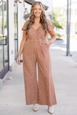 Eternal Sunshine Jumpsuit, Brick Mix -Chic Soul Store EternalSunshineJumpsuit BrickMix 4