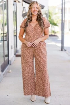 Eternal Sunshine Jumpsuit, Brick Mix -Chic Soul Store EternalSunshineJumpsuit BrickMix 5