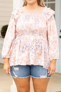 Everything's Just Peachy Blouse, Peach 11 Everything's Just Peachy Blouse, Peach -Chic Soul Store Everything sJustPeachyBlouse Peach 0064