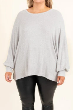 Exploring Cities Top, Heather Grey -Chic Soul Store ExploringCitiesTop HeatherGrey 5076