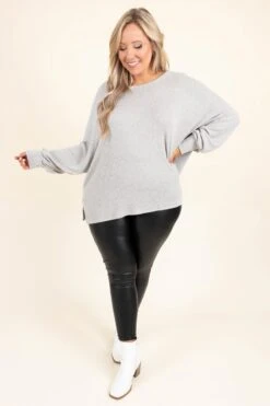 Exploring Cities Top, Heather Grey -Chic Soul Store ExploringCitiesTop HeatherGrey 5079