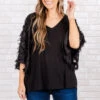 Feathered Delight Top, Black