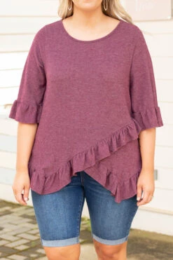 Feelin' Like A Dime Top, Plum -Chic Soul Store Feelin LikeADimeTop Plum 0745