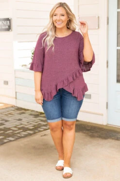 Feelin' Like A Dime Top, Plum -Chic Soul Store Feelin LikeADimeTop Plum 0746