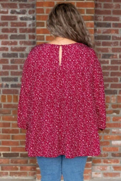 Feeling Blessed, Never Stressed Top, Burgundy -Chic Soul Store FeelingBlessed NeverStressedTop Burgundy 6504