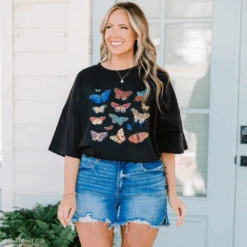 Feeling Butterflies Boyfriend Tee, Black 13 Feeling Butterflies Boyfriend Tee, Black -Chic Soul Store FeelingButterfliesBpyfriendTee Black 5