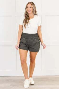 Feeling Motivated Shorts, Ash Grey -Chic Soul Store FeelingMotivatedShorts AshGrey 6