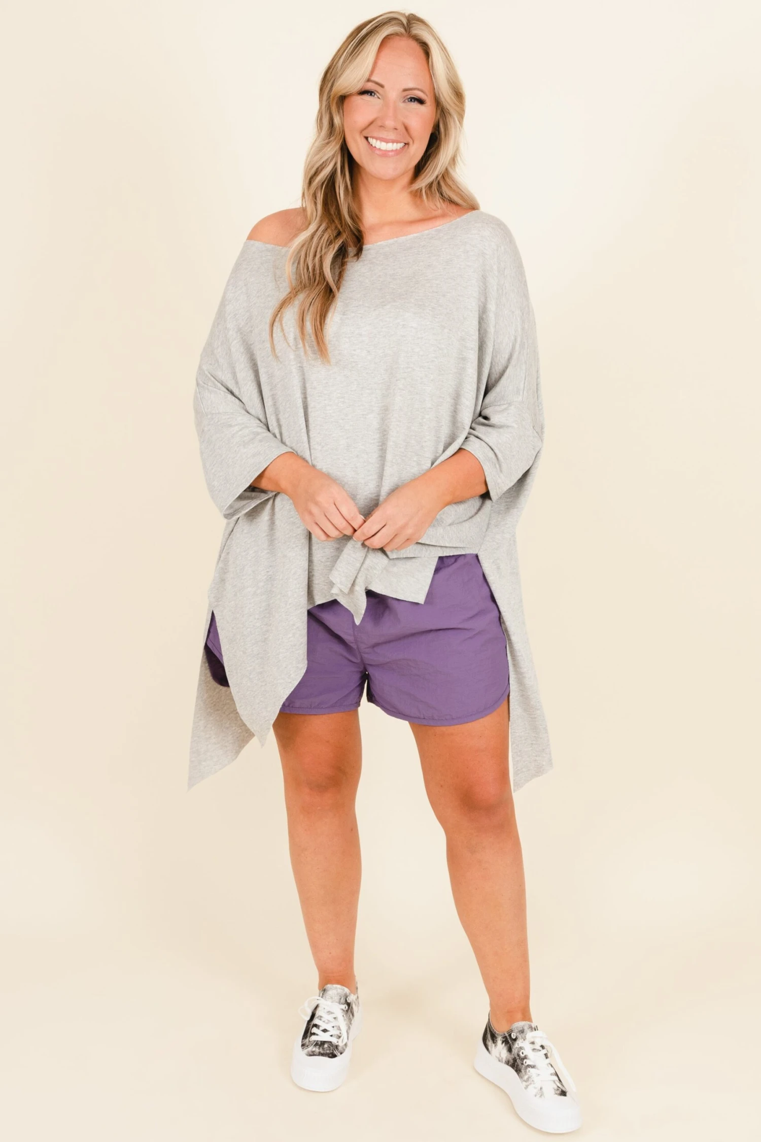 Feeling Motivated Shorts, Lilac Grey 8 Feeling Motivated Shorts, Lilac Grey - Image 6