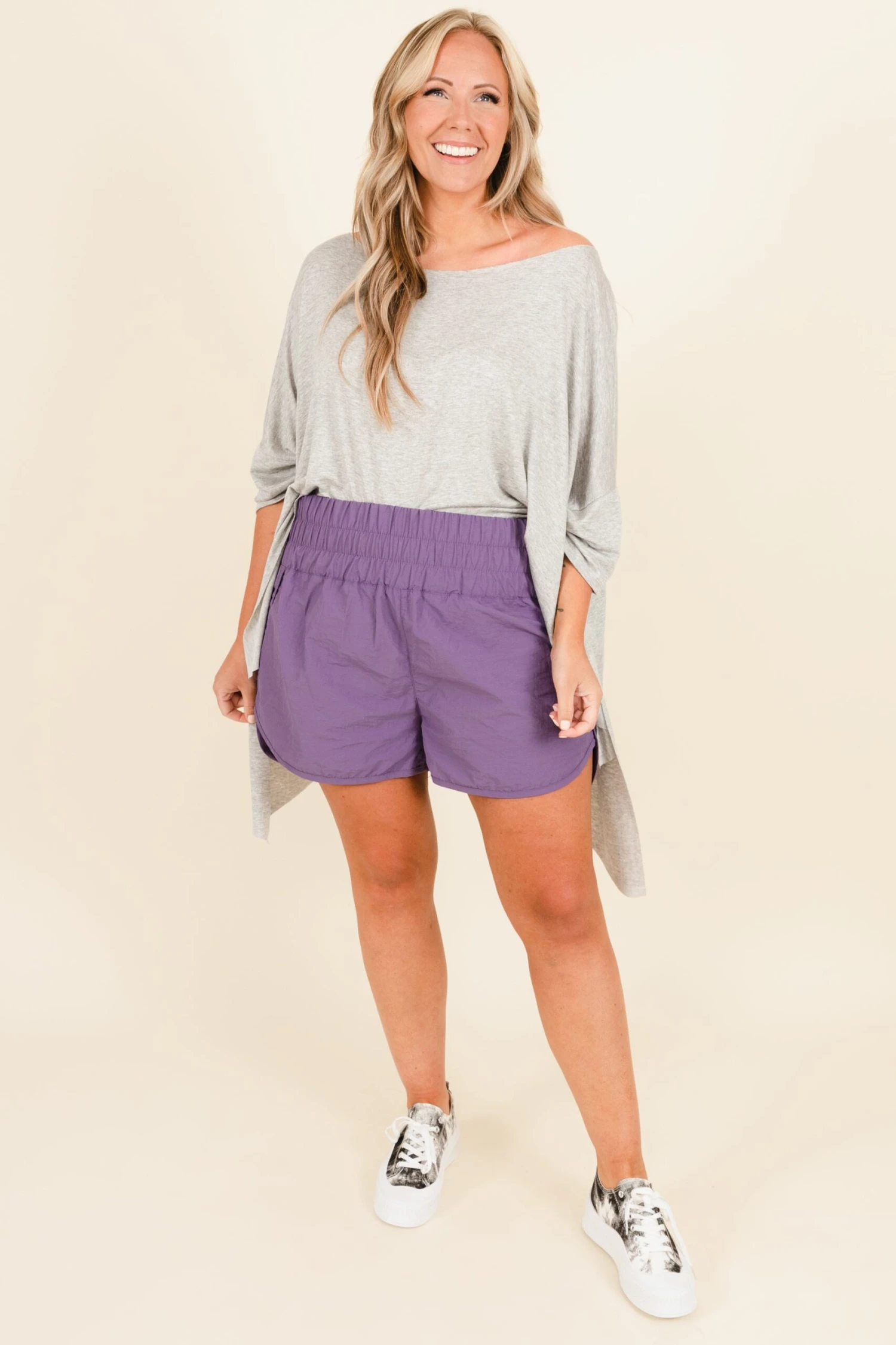 Feeling Motivated Shorts, Lilac Grey 6 Feeling Motivated Shorts, Lilac Grey - Image 4