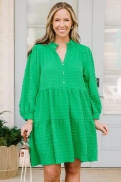 Feels Like Yesterday Dress, Kelly Green