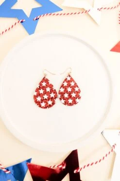 Fifty Stars Earrings, Red -Chic Soul Store FiftyStarsEarrings Red