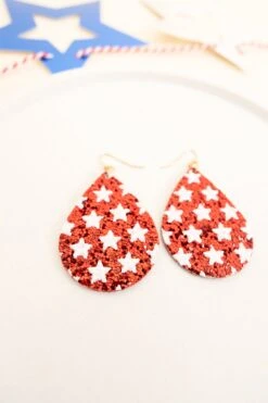 Fifty Stars Earrings, Red