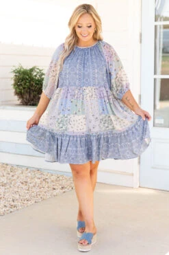 Fill With Love Dress, Blue -Chic Soul Store FillWithLoveDress Blue 0303