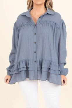 Filled With Memories Top, Blue 11 Filled With Memories Top, Blue -Chic Soul Store FilledWithMemoriesTop Blue 2