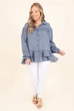 Filled With Memories Top, Blue 9 Filled With Memories Top, Blue -Chic Soul Store FilledWithMemoriesTop Blue 4