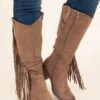 Finally Fringe Boots, Brown