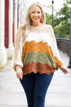 Find It In Fall Sweater, Olive Rust