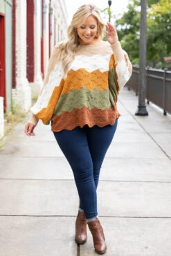 Find It In Fall Sweater, Olive Rust -Chic Soul Store FindItInFallSweater OliveRust 3