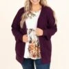 Finding What's A Matter Cardigan, Dark Plum