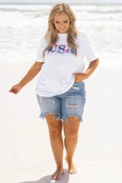 Fireworks In The USA Tee, White -Chic Soul Store FireworksInTheUSATee White 1613
