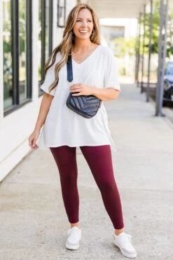 First Place Leggings, Dark Burgundy 11 First Place Leggings, Dark Burgundy -Chic Soul Store FirstPlaceLeggings DarkBurgundy 6