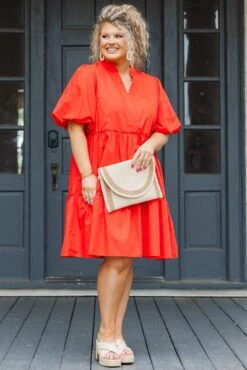First Things First Dress, Bright Red -Chic Soul Store FirstThingsFirstDress BrightRed 6