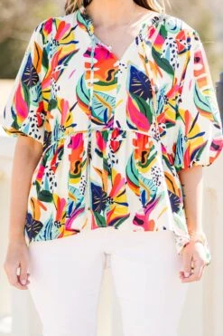 Flaming Embers Top, Cream -Chic Soul Store FlamingEmbersTop Cream 2