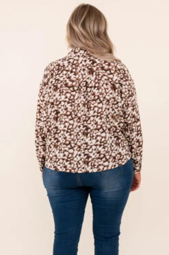 Flawless Feeling Blouse, Mocha -Chic Soul Store FlawlessFeelingBlouse Mocha 3139