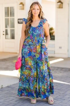 Flirty Touch Jumpsuit, Navy -Chic Soul Store FlirtyTouchJumpsuit Navy 6