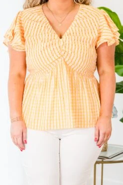 Florida Orange Trees Babydoll Top, Tangerine -Chic Soul Store FloridaOrangeTreesBabydollTop Tangerine 2