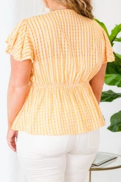 Florida Orange Trees Babydoll Top, Tangerine -Chic Soul Store FloridaOrangeTreesBabydollTop Tangerine