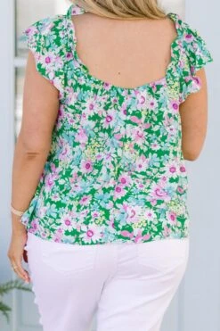Flower Party Top, Green 14 Flower Party Top, Green -Chic Soul Store FlowerPartyTop Green 6