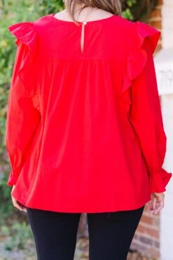 Flutter About Top, Red -Chic Soul Store FlutterAboutTop Red