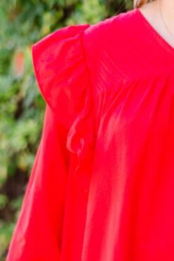 Flutter About Top, Red -Chic Soul Store FlutterAboutTop Red 3