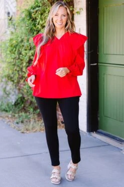 Flutter About Top, Red -Chic Soul Store FlutterAboutTop Red 5