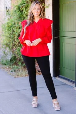 Flutter About Top, Red -Chic Soul Store FlutterAboutTop Red 6