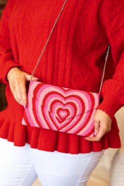 Fluttering Hearts Purse, Light Pink