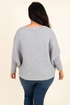 Fly To The Moon Sweater, Heather Grey -Chic Soul Store FlyToTheMoonSweater HeatherGrey 9824