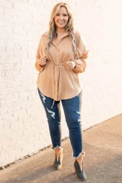 For The Weekend Blouse, Coffee -Chic Soul Store ForTheWeekendBlouse Coffee 9995