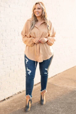 For The Weekend Blouse, Coffee -Chic Soul Store ForTheWeekendBlouse Coffee 9997