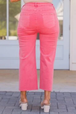 Forever Daydreaming Jeans, Coral -Chic Soul Store ForeverDaydreamingJeans Coral 1