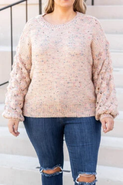 Forever Mine Sweater, Taupe-Pink -Chic Soul Store ForeverMineSweater Taupe Pink 8893