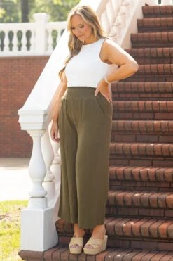 Free Flowin' Pants, Olive -Chic Soul Store FreeFlowinPants Olive5
