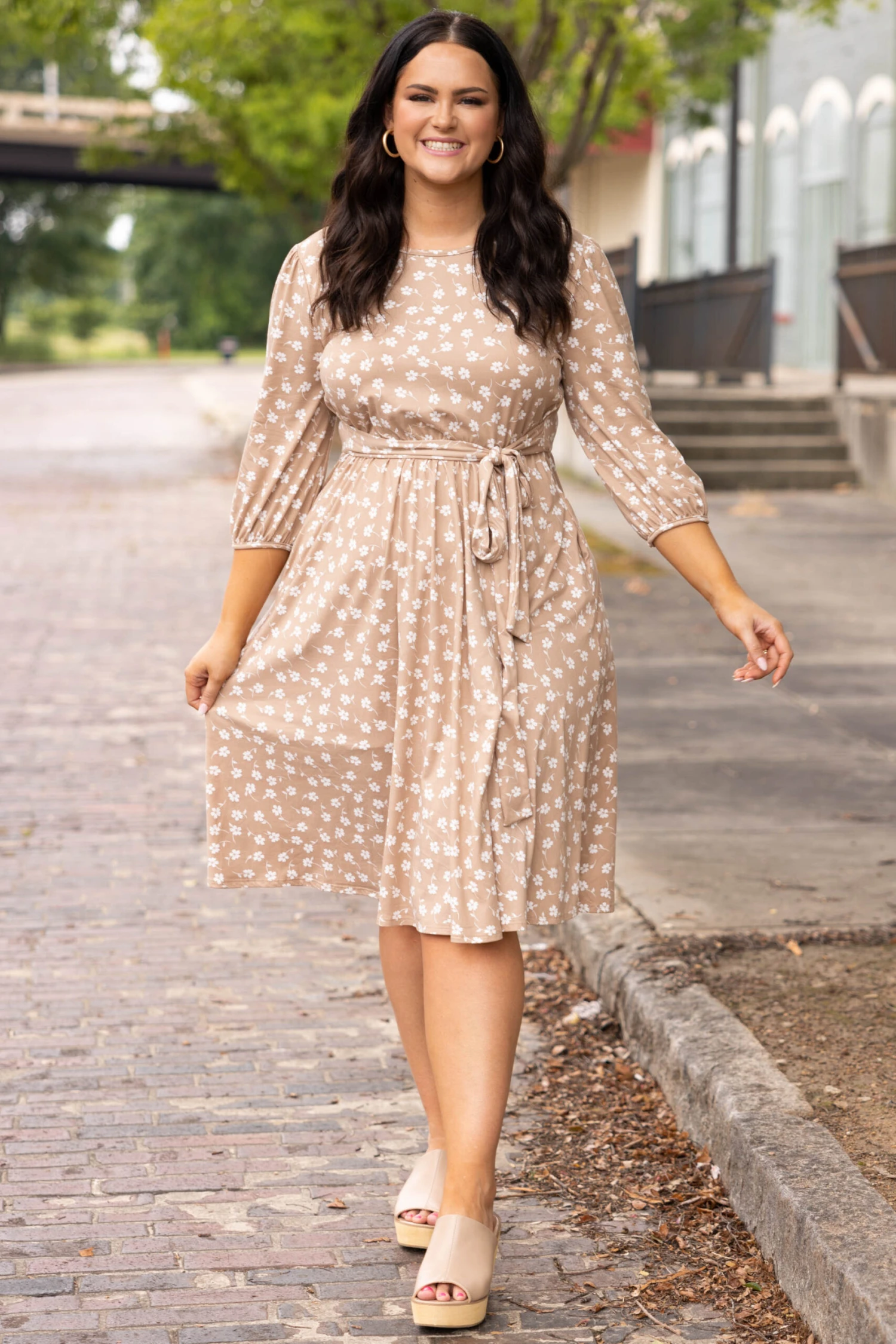 Fresh And Sweet Dress, Taupe 4 Fresh And Sweet Dress, Taupe - Image 2