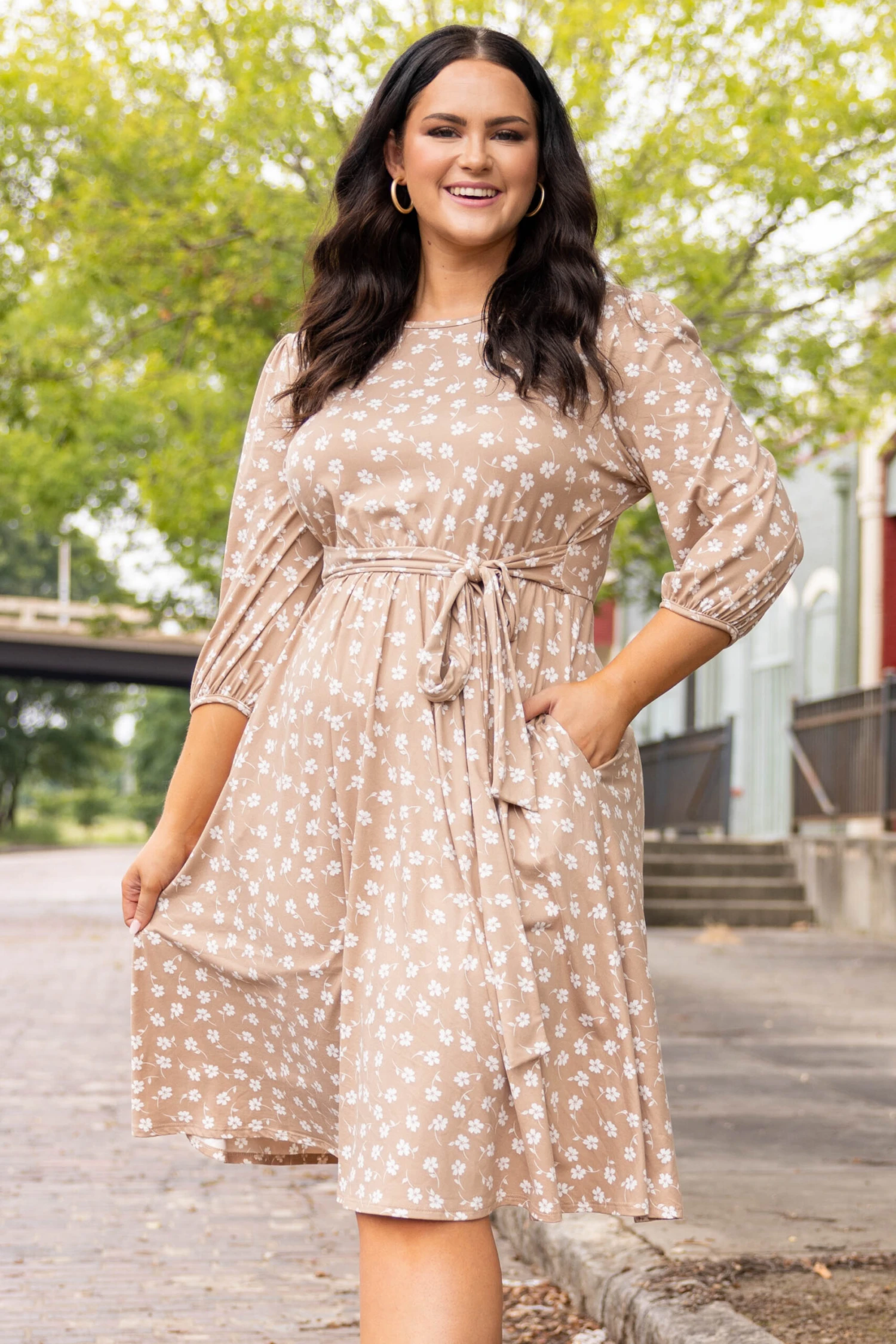 Fresh And Sweet Dress, Taupe 3 Fresh And Sweet Dress, Taupe