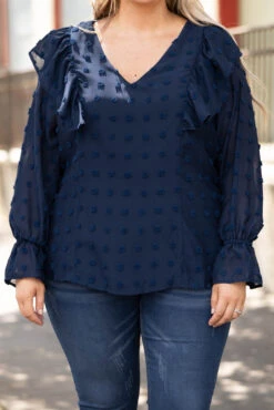 Fresh Outlook Top, Navy -Chic Soul Store FreshOutlookTop Navy 1237